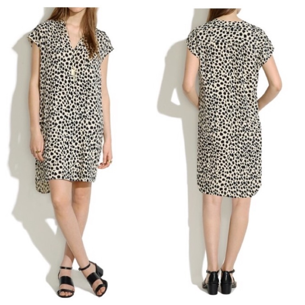 ➡Madewell Morningside Shiftdress in Leopard Sketch